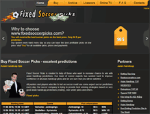 Tablet Screenshot of fixedsoccerpicks.com